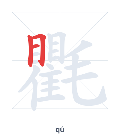 Stroke order practice for 氍 - qú