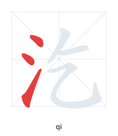 Stroke order practice for 汔 - qì