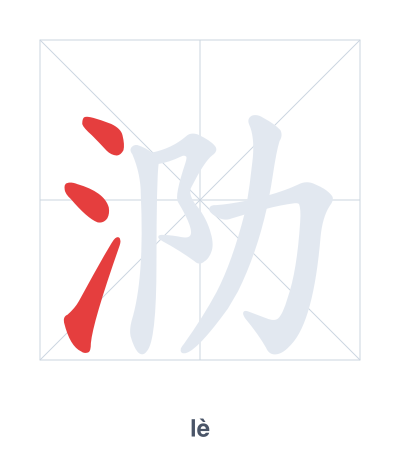 Stroke order practice for 泐 - lè