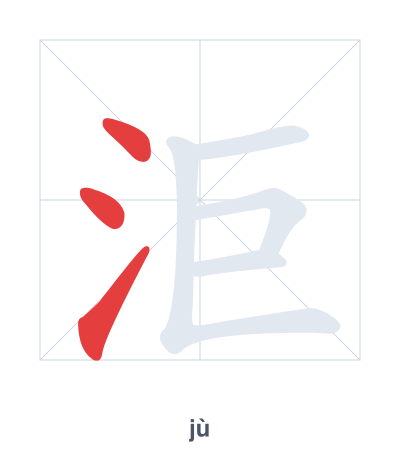 Stroke order practice for 洰 - jù