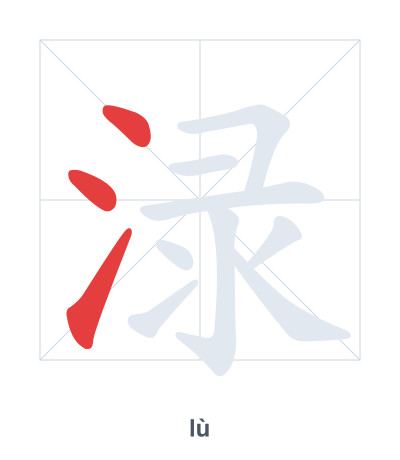 Stroke order practice for 渌 - lù