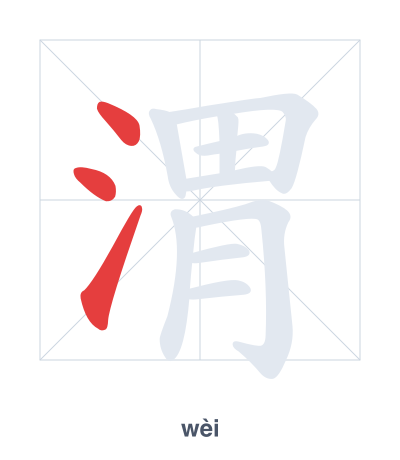 Stroke order practice for 渭 - wèi