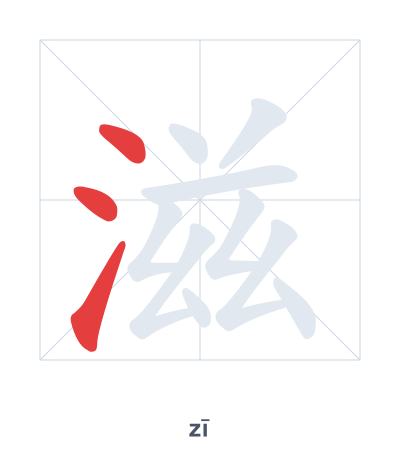 Stroke order practice for 滋 - zī