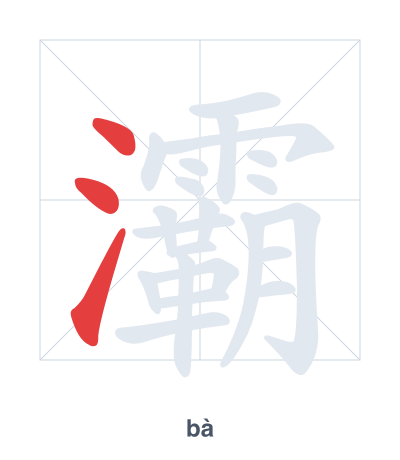 Stroke order practice for 灞 - bà