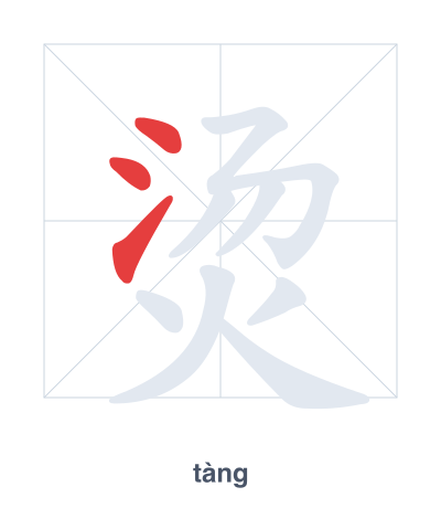 Stroke order practice for 烫 - tàng