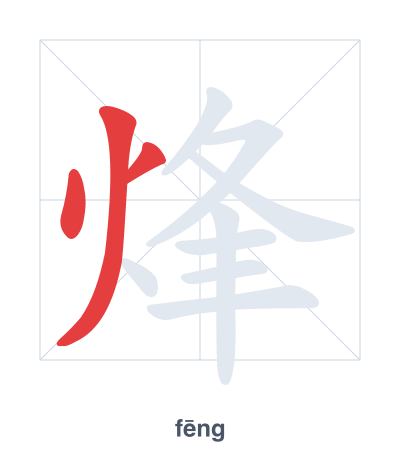 Stroke order practice for 烽 - fēng