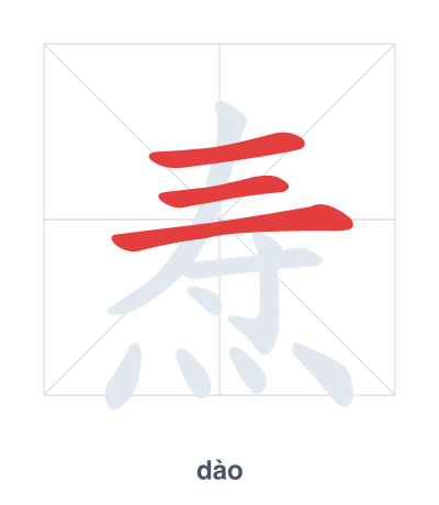 Stroke order practice for 焘 - dào