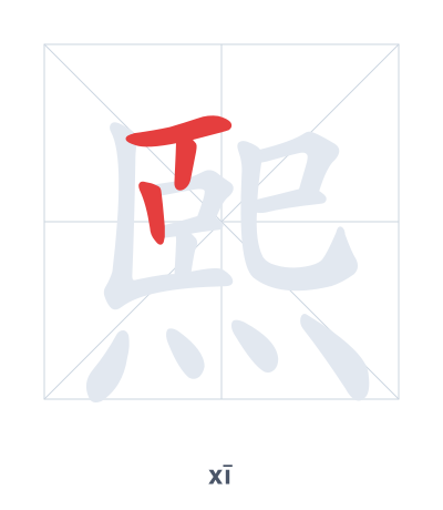 Stroke order practice for 熙 - xī