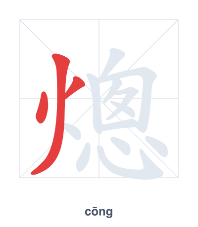 Stroke order practice for 熜 - cōng