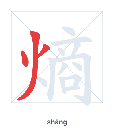 Stroke order practice for 熵 - shāng