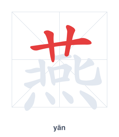 Stroke order practice for 燕 - yān