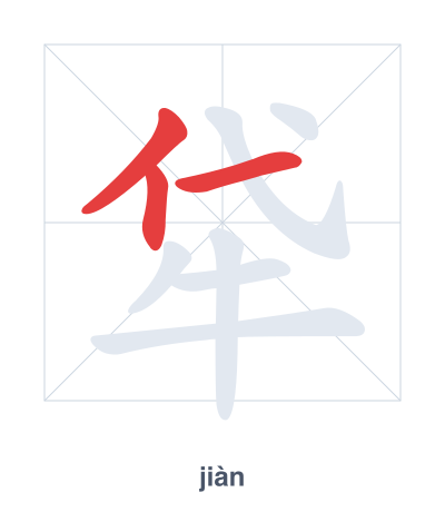 Stroke order practice for 牮 - jiàn