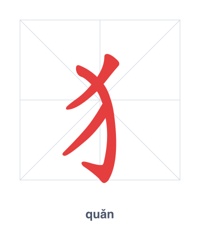 Stroke order practice for 犭 - quǎn