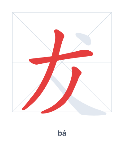 Stroke order practice for 犮 - bá