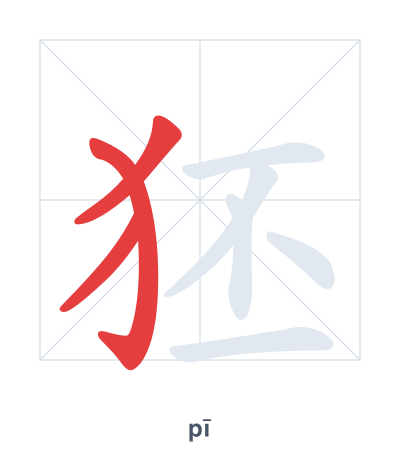 Stroke order practice for 狉 - pī