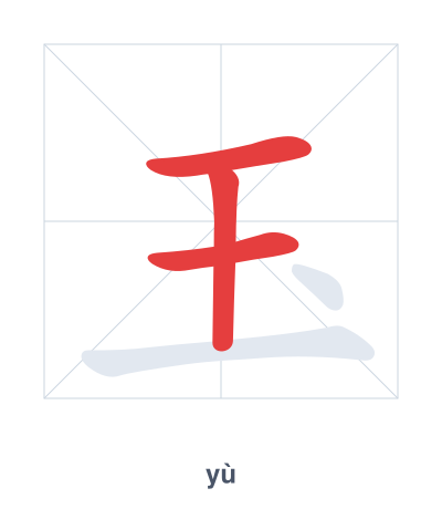 Stroke order practice for 玉 - yù