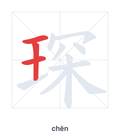 Stroke order practice for 琛 - chēn