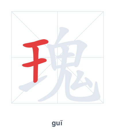 Stroke order practice for 瑰 - guī