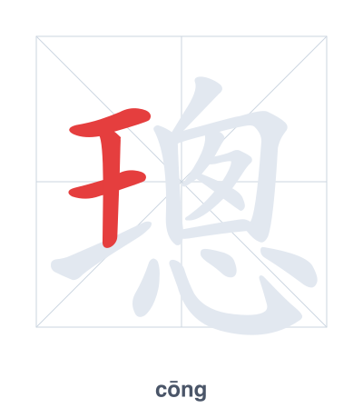 Stroke order practice for 璁 - cōng