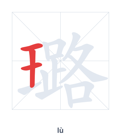 Stroke order practice for 璐 - lù