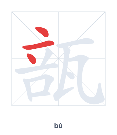 Stroke order practice for 瓿 - bù