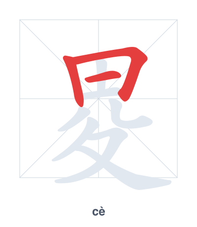 Stroke order practice for 畟 - cè