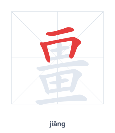 Stroke order practice for 畺 - jiāng
