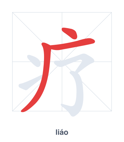 Stroke order practice for 疗 - liáo