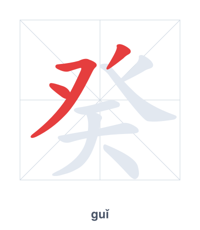 Stroke order practice for 癸 - guǐ