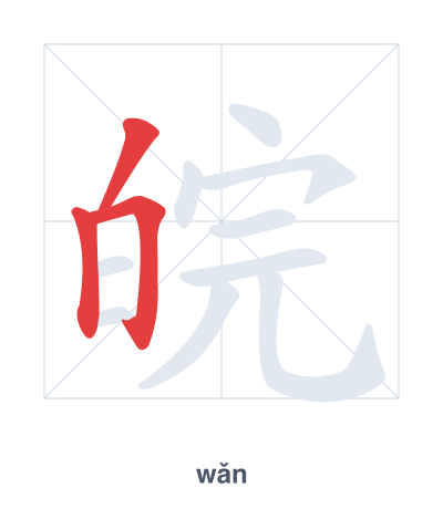 Stroke order practice for 皖 - wǎn