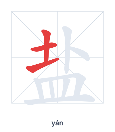 Stroke order practice for 盐 - yán