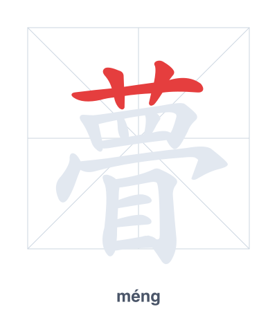 Stroke order practice for 瞢 - méng