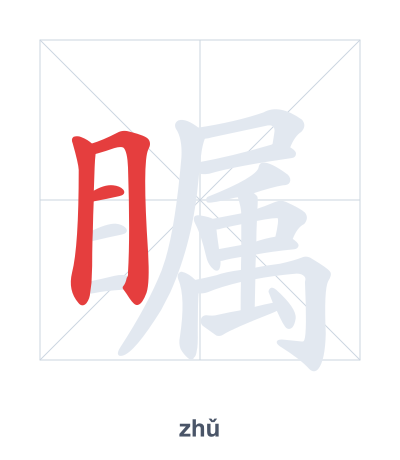 Stroke order practice for 瞩 - zhǔ