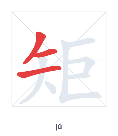 Stroke order practice for 矩 - jǔ