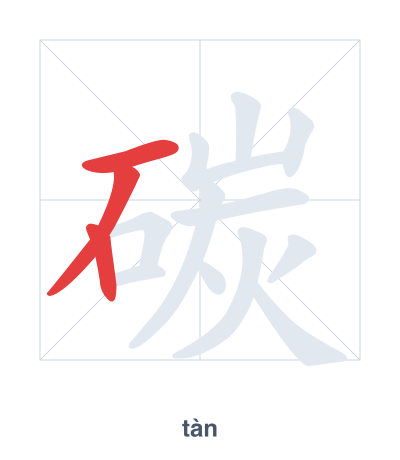 Stroke order practice for 碳 - tàn