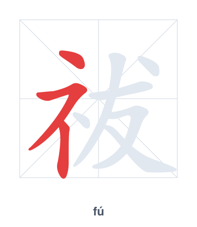 Stroke order practice for 祓 - fú