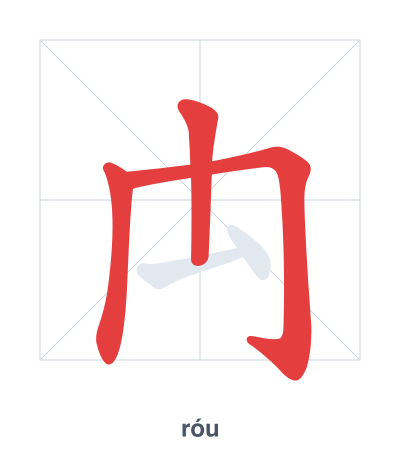 Stroke order practice for 禸 - róu