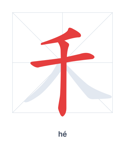 Stroke order practice for 禾 - hé