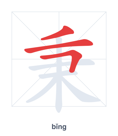 Stroke order practice for 秉 - bǐng