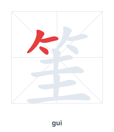 Stroke order practice for 筀 - guì