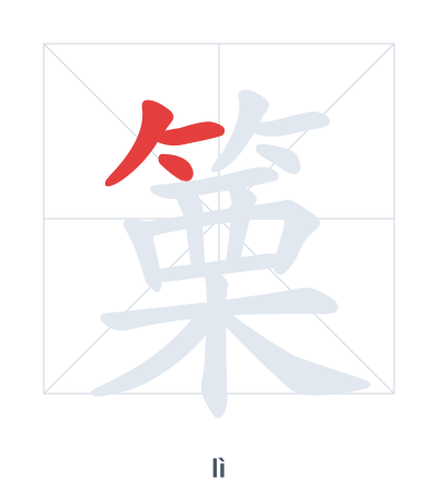 Stroke order practice for 篥 - lì