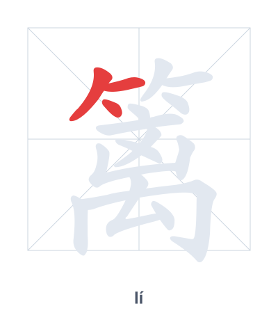Stroke order practice for 篱 - lí