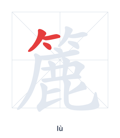 Stroke order practice for 簏 - lù