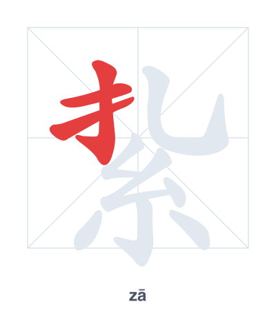 Stroke order practice for 紥 - zā