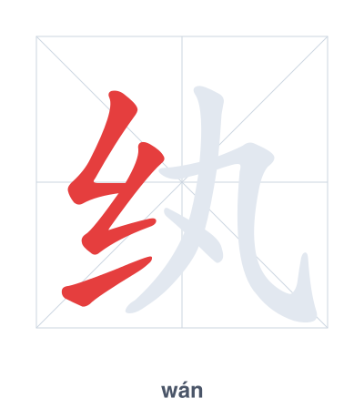 Stroke order practice for 纨 - wán