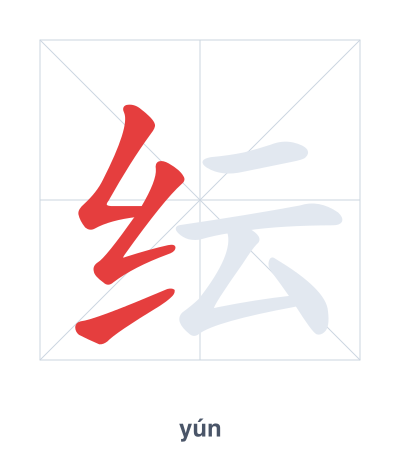 Stroke order practice for 纭 - yún
