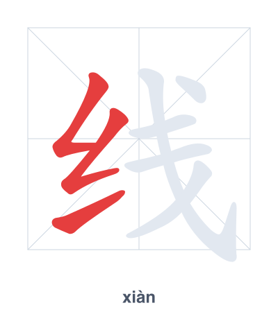 Stroke order practice for 线 - xiàn