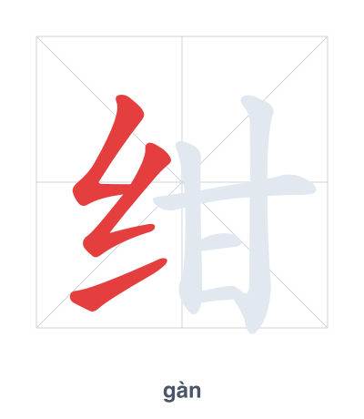 Stroke order practice for 绀 - gàn