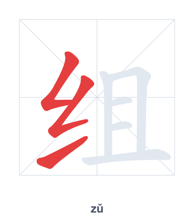 Stroke order practice for 组 - zǔ