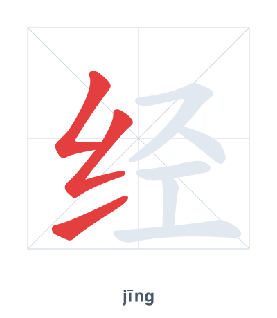 Stroke order practice for 经 - jīng